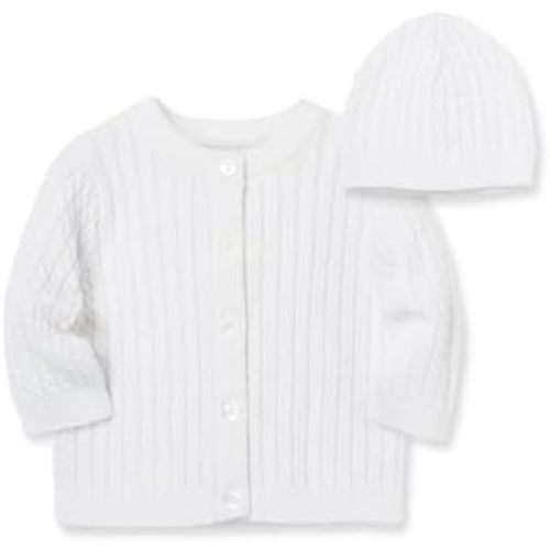 Little Me Baby Boys' and Girls' Cable Knit Sweater and Cap Set