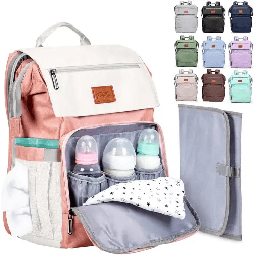 PILLANI Baby Diaper Bag Backpack - Large Bag for Boys & Girls - Diaper Backpack - Travel Diaper Bags with Changing Pad - Baby Registry Search Stuff & Shower Gifts - Newborn Essentials Must Haves Mom