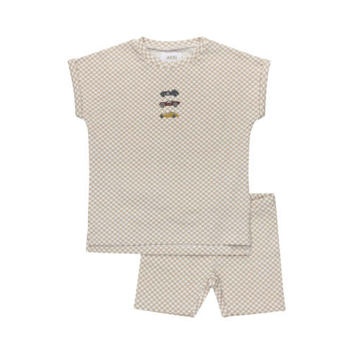 Boys Tee and Shorts | 2 Piece Set | Ribbed Cotton | Checked Race Car | Aurora Classics – Ely's & Co.