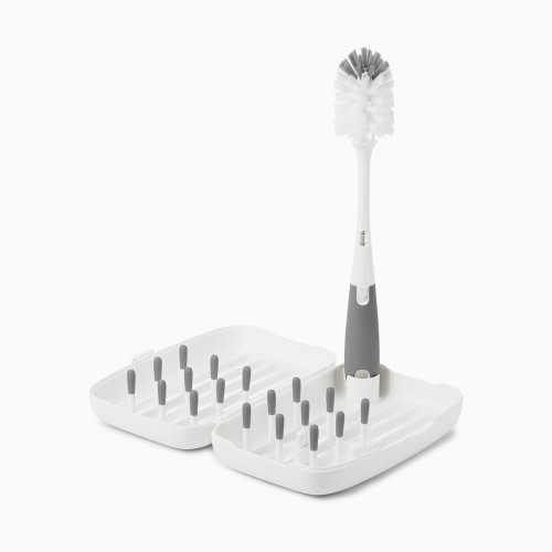 OXO Tot On-The-Go Drying Rack & Bottle Brush - Grey