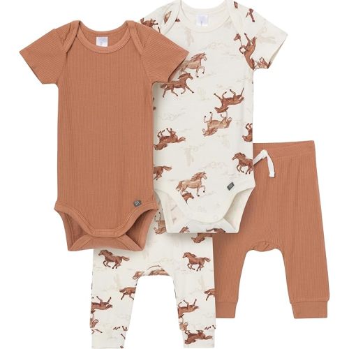 Modern Moments by Gerber Baby Viscose 4-Pack Bodysuit & Pant Set