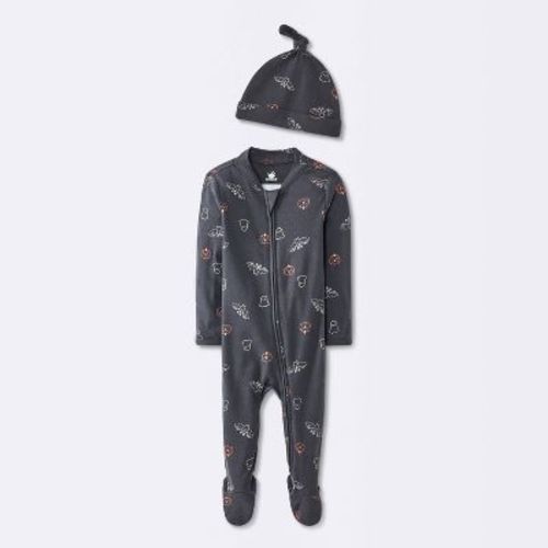Baby Ghost Sleep N' Play with Hat - Cloud Island™ Charcoal Gray Newborn