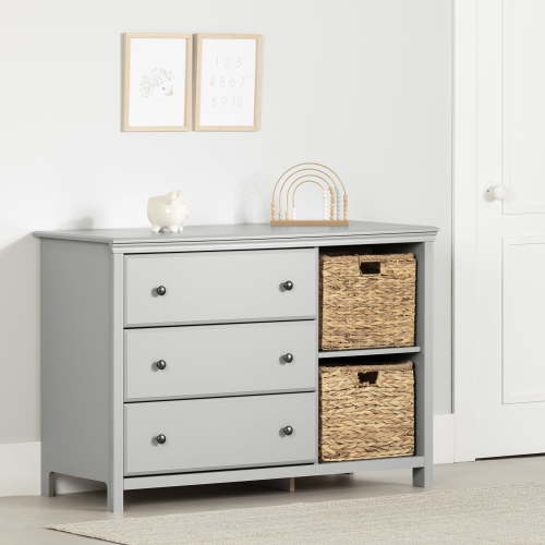 South Shore Cotton Candy 3-Drawer Dresser with Storage Baskets for Child, in Soft Gray - Walmart.ca