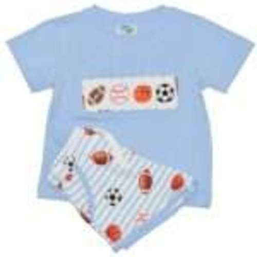 Hand Smocked Sports Diaper Cover Set