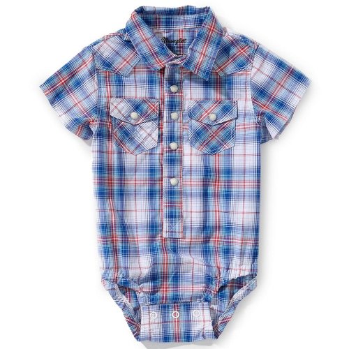 Wrangler® Baby Boys Short-Sleeve Plaid Bodysuit