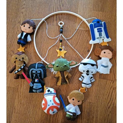 Star Wars Baby Mobile, Outer Space Baby Mobile, Yoda, Robot, Darth Vader, Baby Crib Mobile, Nursery Mobile
