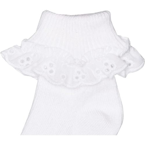 Jefferies Socks Baby-Girls Newborn Eyelet Lace Socks 3 Pair Pack - 3-12 Months - White