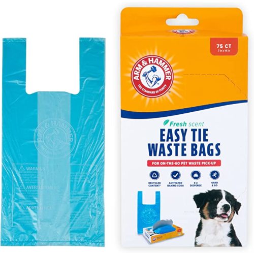 ARM & HAMMER 71041 Easy-Tie Waste Bags, Blue, 75 Count - Pack of 1