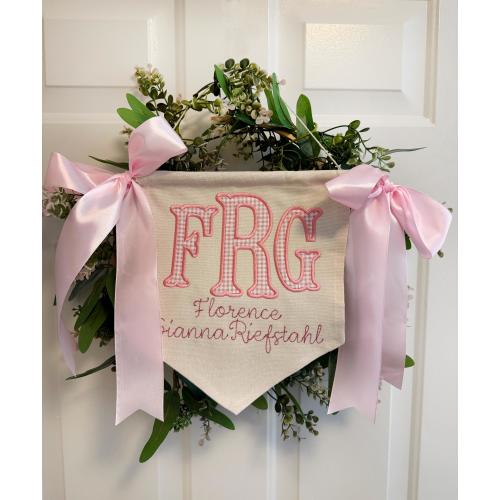 Personalized Baby Name Banner – Welcome Sign with Bows, Hospital Door & Baby Shower Decor