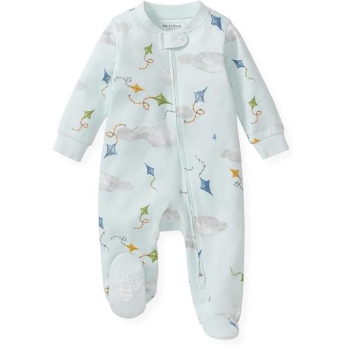 Burt's Bees Baby Boys Sleep and Play PJs, 100% Organic Cotton One-Piece Zip Front Romper Jumpsuit Pajamas