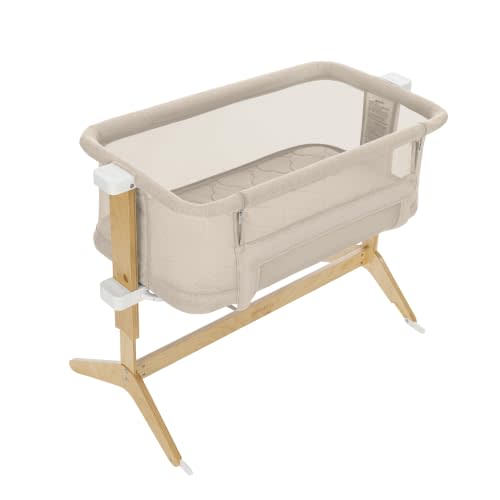 Newton Baby Bassinet & Bedside Sleeper with Mattress & Sheet - Sandstone