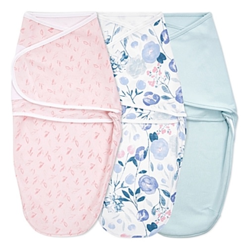 aden + anais® essentials Size 3M 3-Pack Flowers Bloom Easy Wrap Swaddle Wraps in Pink