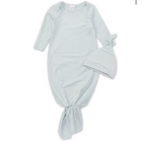 Starting Out Baby Long-Sleeve Stripe Knotted Gown
