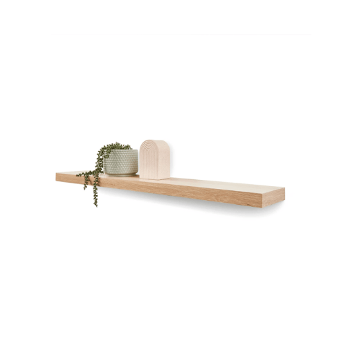 Oak Look Floating Shelf - Brown - One Size