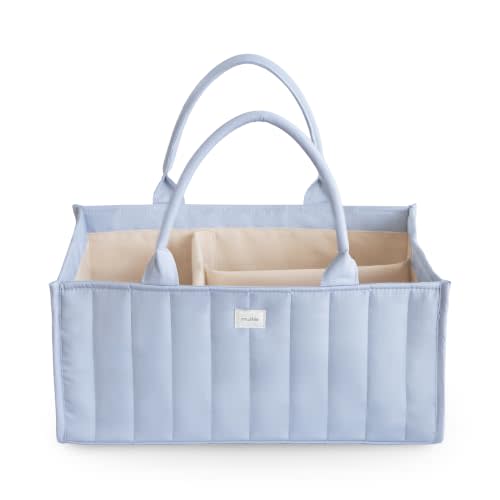 mushie Baby Diaper Caddy | Newborn Essentials Organizer (Tradewinds)