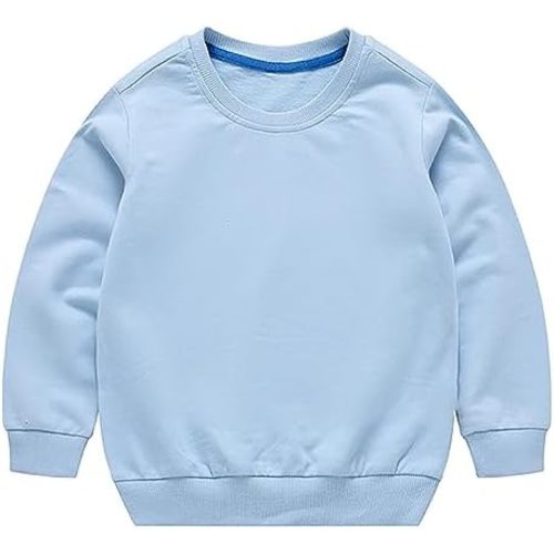Girls and Toddlers' Basic Cotton Sweatshirt Baby Boy Classic Solid Crewneck Sweatshirt Pullover Tops Long Sleeve Shirt