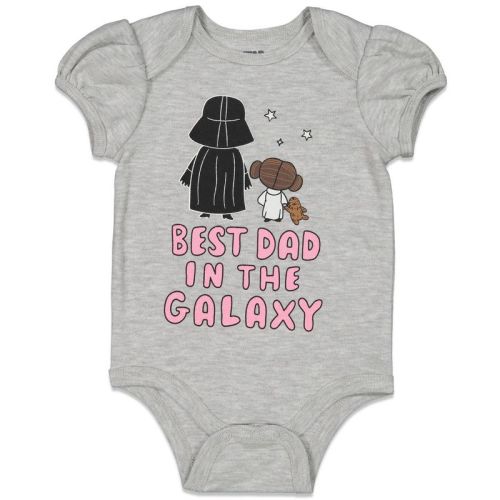 Star Wars Newborn Baby Girls Short Sleeve Baby Bodysuit Gray 0-3 Months