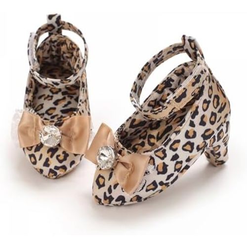 Baby Girls Princess High Heels with Cute Bowknot Soft Sole Crib Shoes Newborn Photography Props