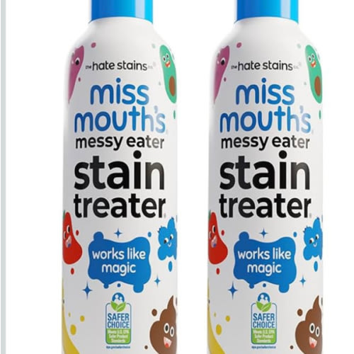 Miss Mouth's Messy Eater Stain Treater Spray - 4oz 2 Pack Stain Remover - Newborn & Baby Essentials - No Dry Cleaning Food, Grease, Coffee Off Laundry, Underwear, Fabric