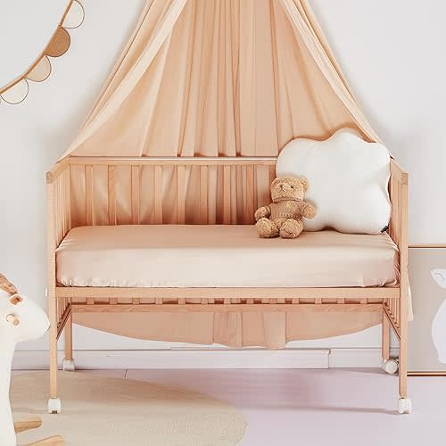 THXSILK Fitted Crib Sheet Pure Silk 100% Top Grade Mulberry Silk 28" x 52" x 8" Champagne#1