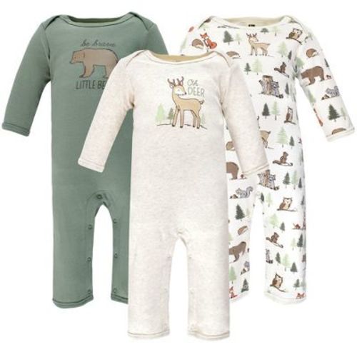Hudson Baby Infant Boys Cotton Coveralls, Forest Animals, 0-3 Months