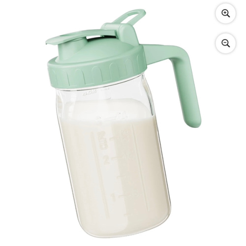 G GOSCHE Breast Milk Pitcher 32oz Wide Mouth Glass with Airtight Flip Cap Spill-Resistant - Walmart.com