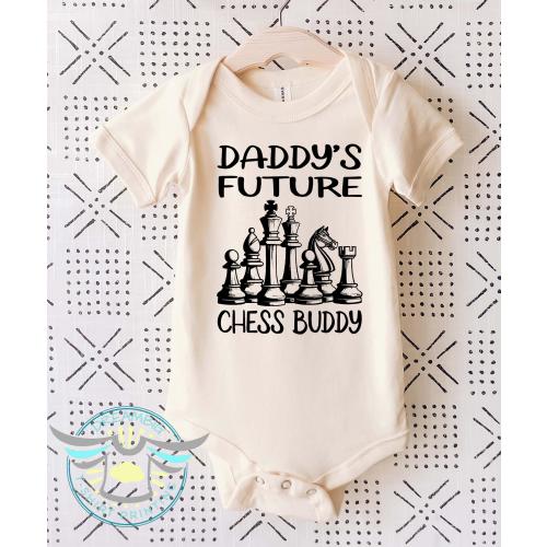 Daddy's Future Chess Buddy Baby Onesie® Chess Baby Onesie® New Dad Baby Gift, Baby Announcement, Future Chess Master, Chess Player