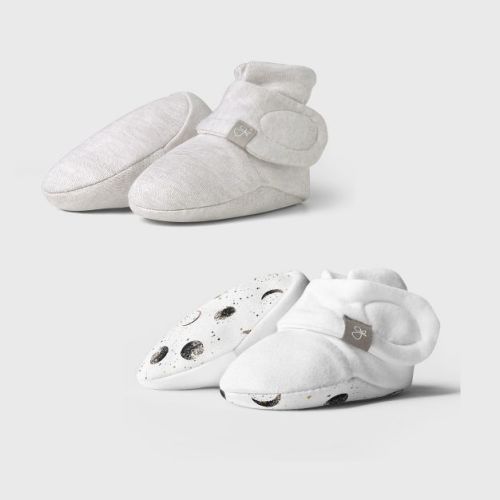 Goumi Stay On 2-Pack Baby Boots - Many Moons + Pebble 0-3M