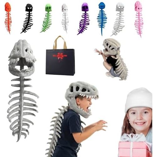 Dinosaur Skeleton Costume,3D Dinosaur Plush, Huggable Softness Skeleton Costume For Dress-Up, Parties & Photos
