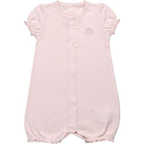 1 Pack Baby Girl Romper for 3-6 Months, 100% Cotton Babygirl Romper, 3-6 Month Girl Clothes, OEKO-TEX Certified, Baby Girl Summer Clothes, Baby Shower Gifts (Pink Baby Romper)