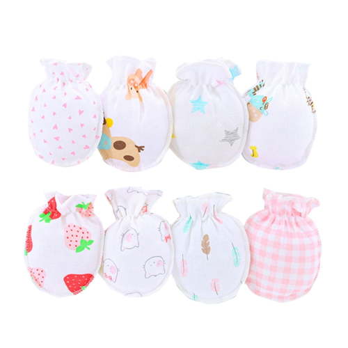 No Scratch Mittens Newborn Baby Cotton Cartoon Gloves Unisex Baby Mitts