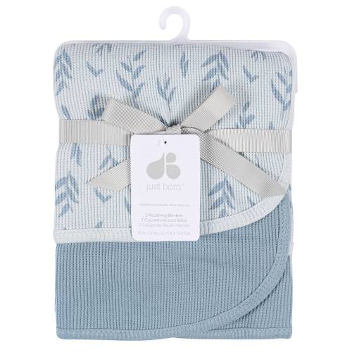 Just Born Baby 2 Pack Cotton Thermal Blankets