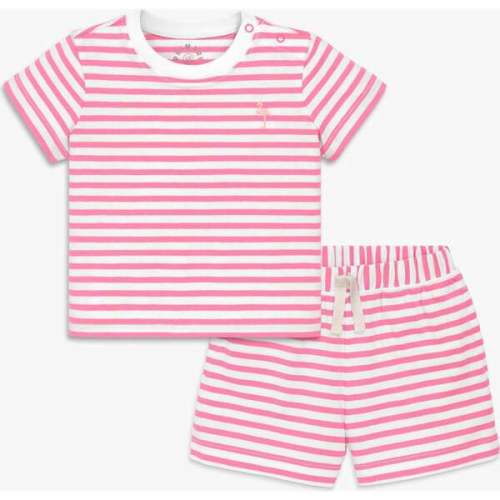 Baby Stripe Embroidered Set, Taffy White Stripe - Primary | Maisonette