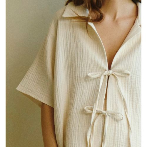 TRIPLE MUSLIN NURSING TOP & SHORTS SET
