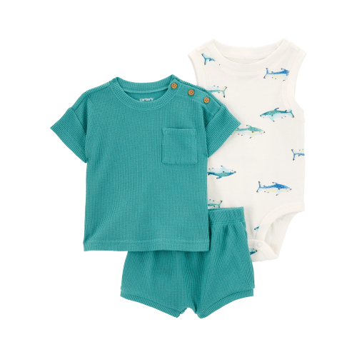 Baby 3-Piece Shark Outfit Set - Green - Carter's | Carter's