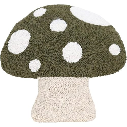 Mushroom Pillow Cute Floor Pillow Plush Sofa Funny Mushroom Home Decorative Car Pillow (Green, 13.3in*12.9in)