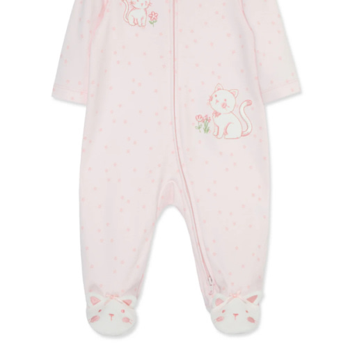 Sweet Kitties 2-Way-Zip Footed One-Piece