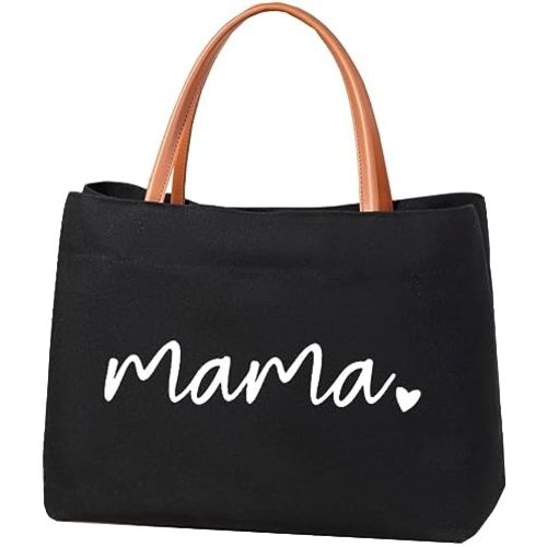kifasyo Mom Mama Bag Mother Gifts Momlife Tote for Hospital, Shopping, Beach, Travel