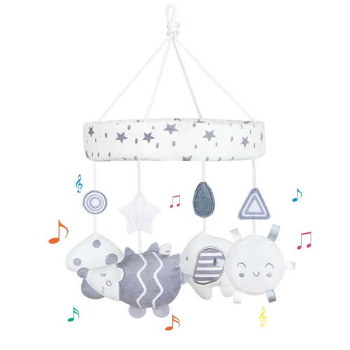 Blublu Park Baby Musical Crib Mobile with Hanging Rotating Toys,Infant Bed Decoration for Newborn Boys and Girls