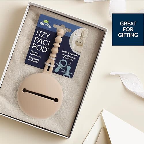 Itzy Ritzy Pacifier Holderf, Holds 2 Pacifiers (Toast)