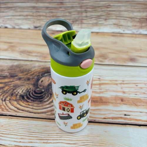 Farm Tractor Childrens Sippy Cup Tumbler, Kids Farm Cup, Farmer's Daughter, Farmer's Son, Farm Life, Combine, Barn, Haybale, Wheat, Disk