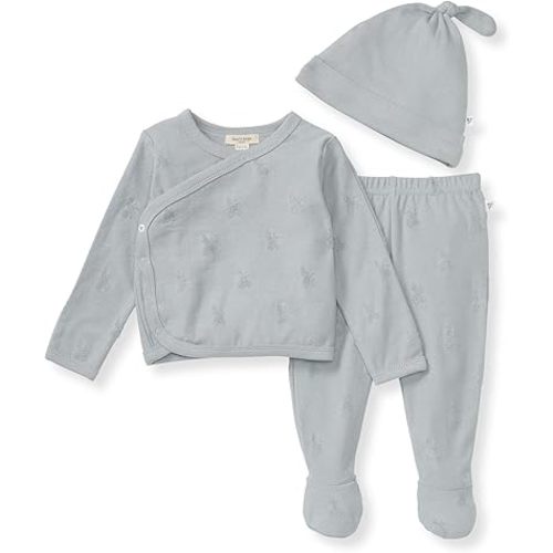 Burt's Bees Baby baby-girls Unisex Baby Take Me Home Set, 3-piece Top, Pant, and Hat Bundle