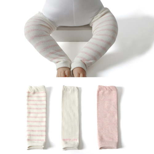 Threemushroom Infant Breathable Cotton Leg Warmers, Pink (3 Pack)