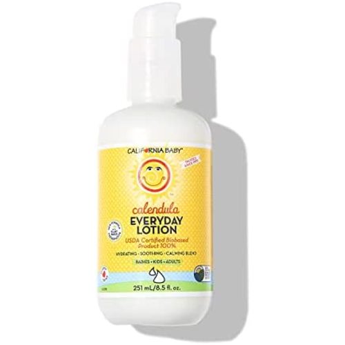 California Baby Calendula Everyday Lotion (8.5 ounces) Moisturizer for Dry, Sensitive Skin | Post Bath, Non-Greasy, Fast-Absorbing Formula