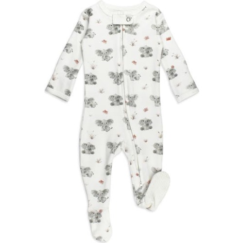 Baby Elephant Organic Cotton Zip Footie