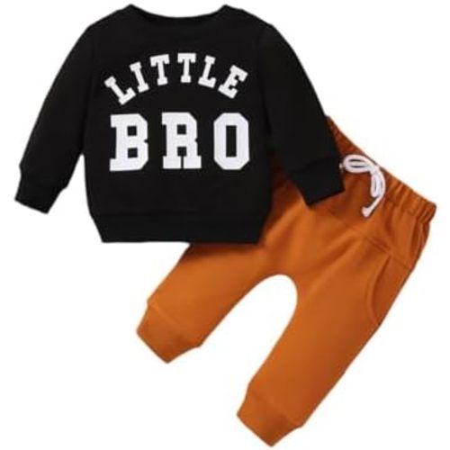 Big Bro Little Bro Matching Clothes Toddler Infant Baby Boy Long Sleeve Tracksuit 2 Pcs Sweatshirt Top Pant Set Outfit