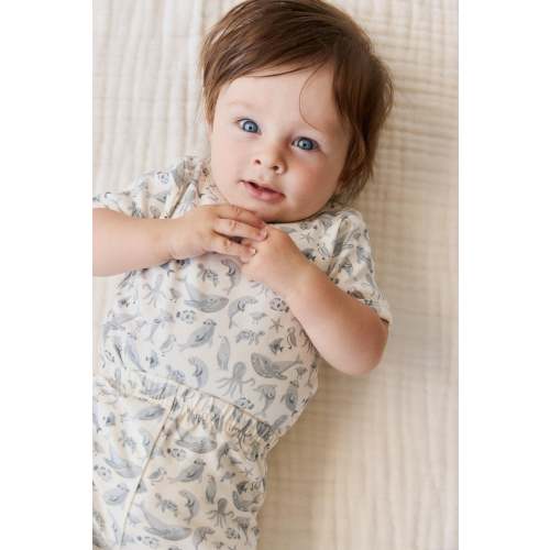 Organic Cotton Hudson Short Sleeve Bodysuit - Sea Life