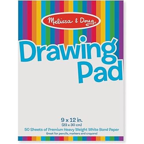 Melissa & Doug Drawing Pad (9 x 12 inches) With 50 Sheets of White Bond Paper