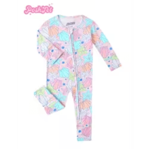 poshtot newborn baby jumpsuit shell print bamboo - Temu