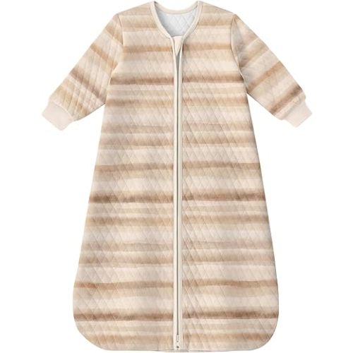 Yoofoss Baby Sleep Sack 0-6 Months 1.0 Tog Long Sleeve Sleep Sack Organic Cotton Wearable Blanket for Newborns 2-Way Zipper Quilted Sleeping Sacks(Small)